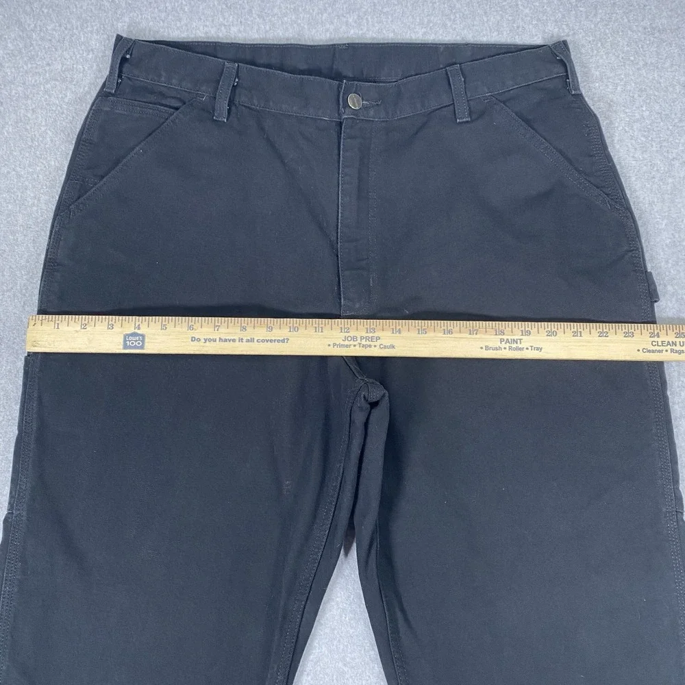 Carhartt Carpenter Pants Mens 38x32 Black Loose Fit Canvas Work B11-BLK